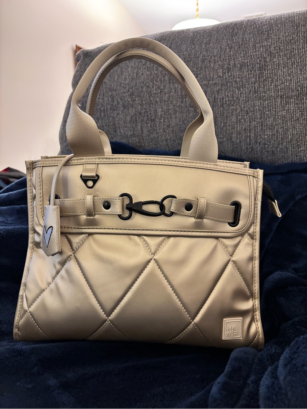 Shawn Killinger x IHKWIP Superstar Satchel Champagne Metallic Quilted Tote Bag